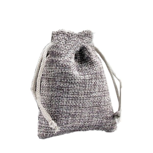 

50x wedding burlap jute linen favour candy gift bags drawstring pouch 7 *9cm