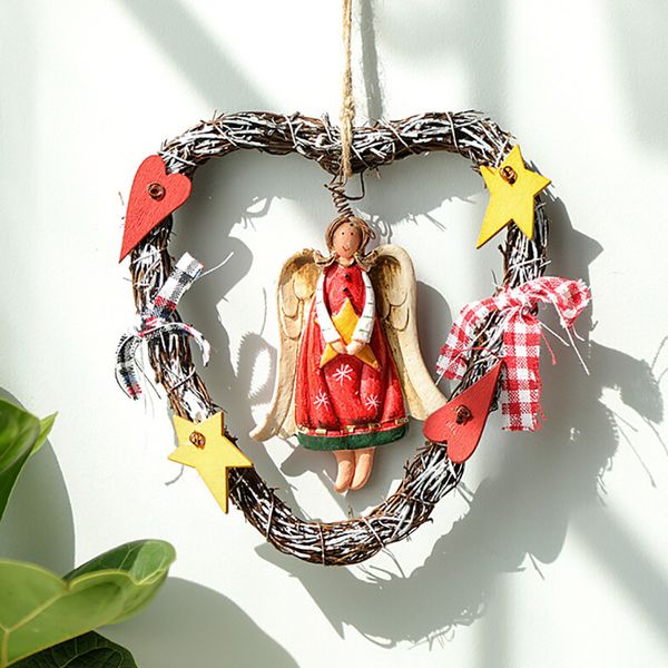 

рождественский венок новогодние украшения подарки на новый год кулон деревянный ангел старый снеговик орнамент рождественские украшения 2020