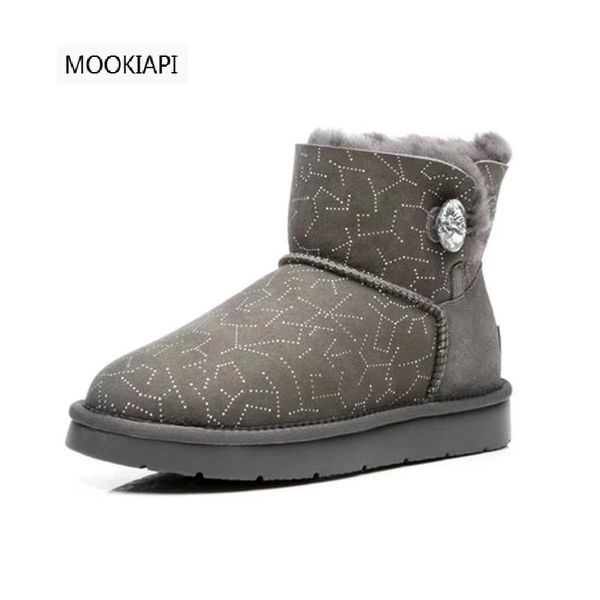 

2020 australian women's snow boots, real sheepskin, 100% natural wool, high-quality warm women's shoes, delivery, Black