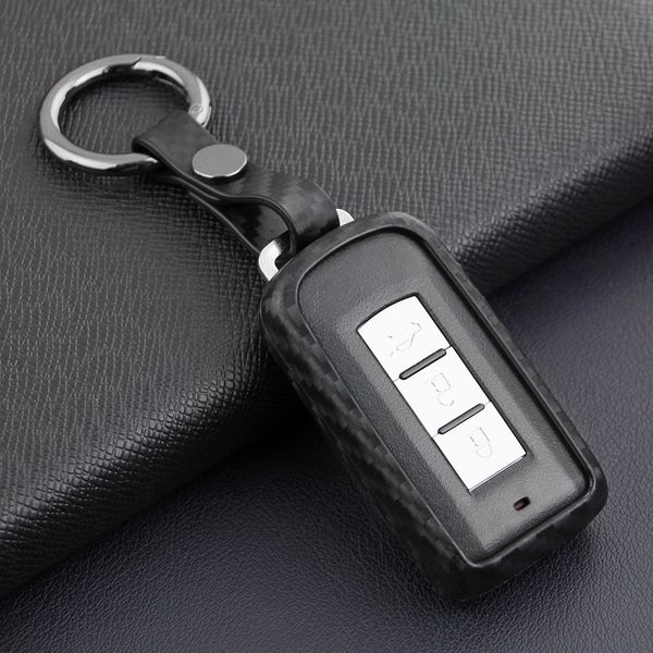 

for mitsubishi carbon fiber smart key cover fob case holder accessories