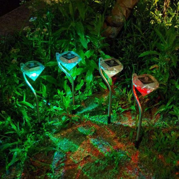 

4 x solar power led path wall landscape mount hu garden fence lamp ligh