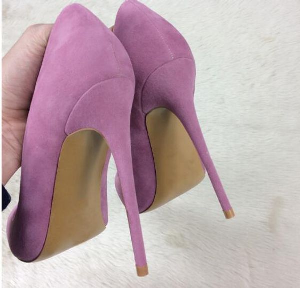 Vendita calda-Tacchi alti Scarpe da donna Rosa Viola Pelle scamosciata Scarpe a punta Tacchi alti Sexy Stiletto Stivali con tacco sottile Sandali, Scarpe eleganti da donna