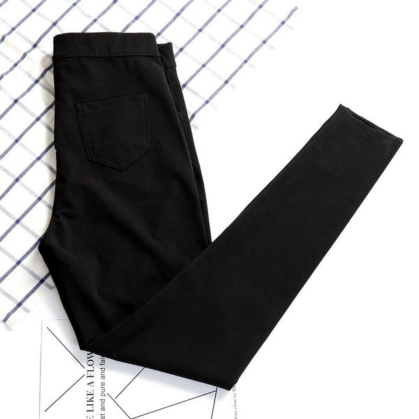 

2019 высокое качество черные брюки весной и осенью рендер трусики девять минут брюки вырезать любые случайные брюки носить сопротивление не, Black