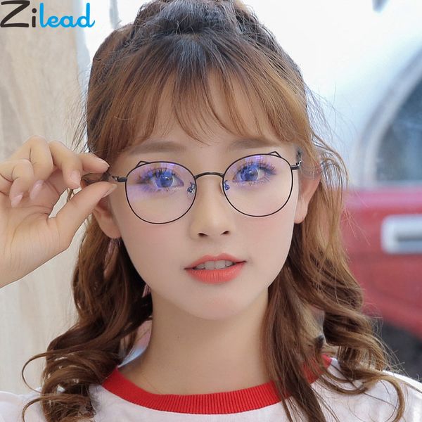 

zilead 1.56 aspherical cat ears finished myopia glasses for women&men metal green flime spectacle shortsighted eyewear eyeglasse, Black