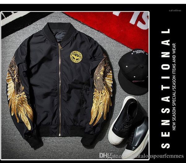 

jacket pilot couple loose autumn fashion japanese casual baseball uniform designer long sleeve coats mens embroidered casual, Black;brown