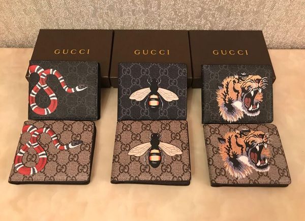 

with box mens wallet 2018 new men's leather with wallets for men purse wallet men short wallet ing, White;black