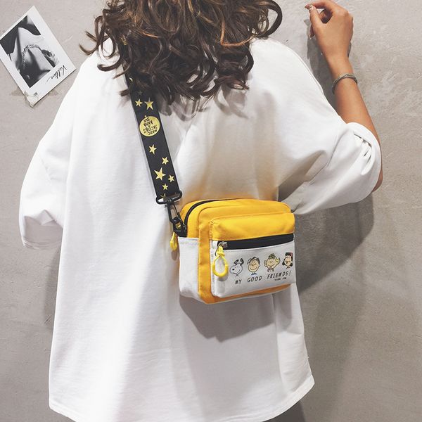 

мультфильм маленькая сумка новая женская сумка 2019 милые девушки небольшой площади холст ткани плеча