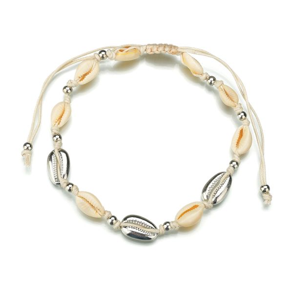 

wholesale-2019 new fashion gold color cowrie shell necklace charm rope chain natural seashell choker necklace for girls gift, Silver