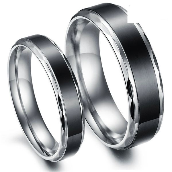 

new fashion punk titanium steel rings for women men couple rings jewelry lover engagement ring men personality vintage ring gift, Slivery;golden