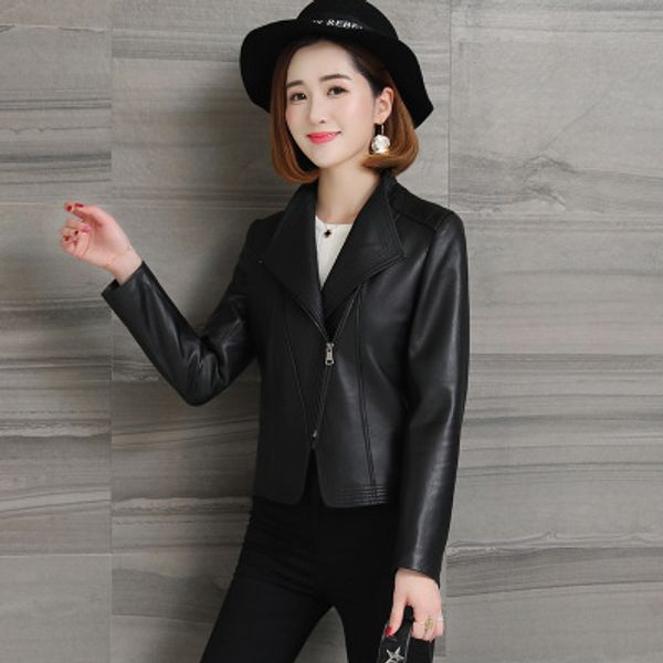 

2019 new fashion genuine sheep leather jacket h46, Black