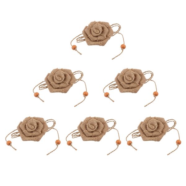 

burlap jute rose flower diy bouquets christmas wedding flower shabby chic