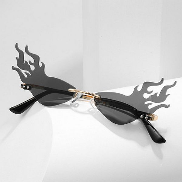 

firewave очки новый 2019 мода пламени пожара солнцезащитные очки женщины мужчины rimless волна солнцезащитные очки очки luxury trending конк