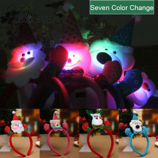 

christmas kids led cute santa snowman hairband headband hair hood xmas decor, Slivery;white