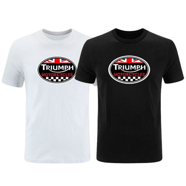 

mens designer t shirts 100% cotton summer casual streetwear t shirt triumph motorcycle logo printing crew neck short sleeve s-3xl, White;black