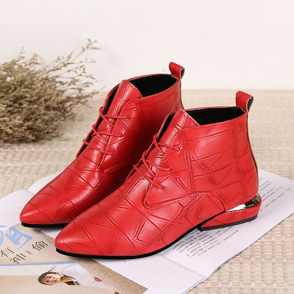 

england woman embossing short boots imitate boots rubber wedding shoes coarse low with, Black
