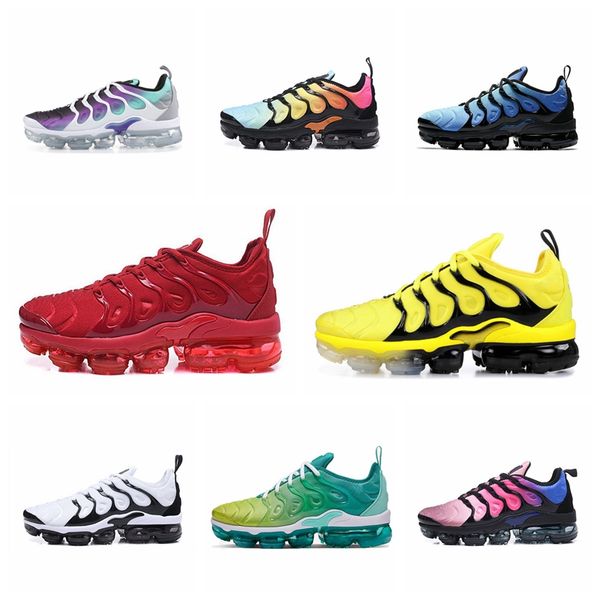 

b08 2020 tn plus men running shoes triple black white sunset p blue wolf grey usa designer shoes sport sneakers trainers 36-45