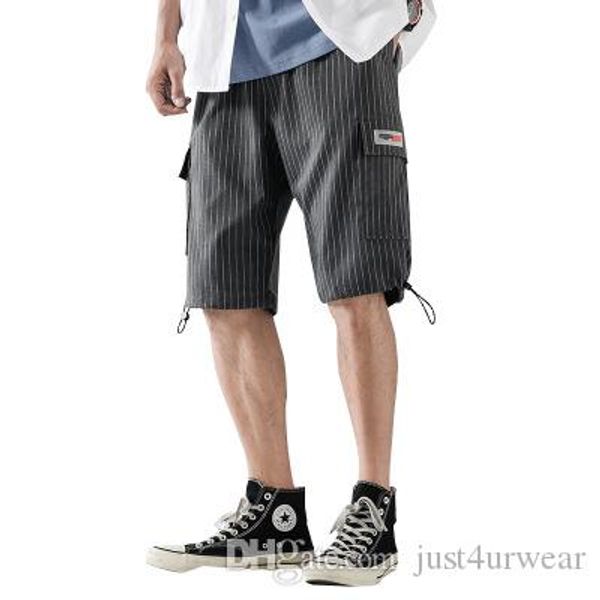 

мужские летние повседневные горячие продажи свободные шорты дышащий шнурок короткие брюки мужской полосатый хип-хоп уличная одежда, White;black