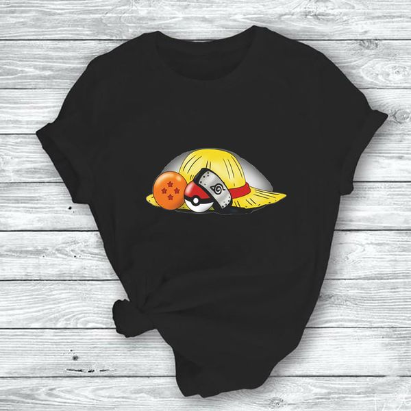 

luffy print short sleeve round neck casual women men korean style t-shirt new fashion t shirt, White