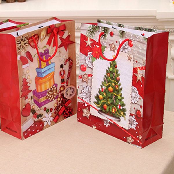 

12pcs christmas gift bags santa socks tree paper carrier present shopping bag e65b
