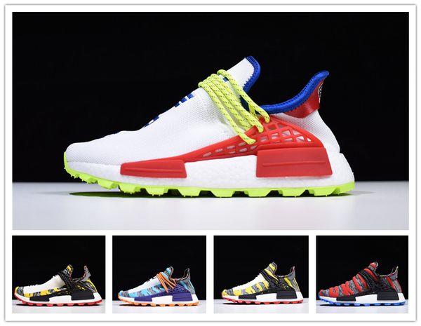 

2019 nmd human race men women running shoes pharrell williams sample yellow core black sport designer shoes women sneakers 36-45