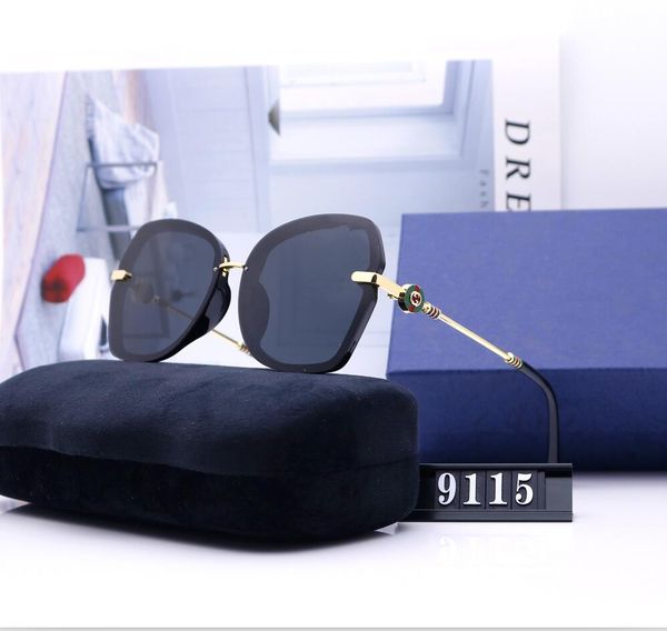 

ms quality reliable fashion men and women's sunglasses, metal framework 9115 designer glasses, with retail box, White;black