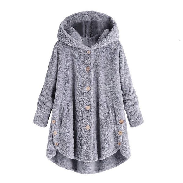 

casual women autumn winter parka outerwear loose double-sided plush hoodie coat female plus size artificial fur coats jacket new y190926, Black;white