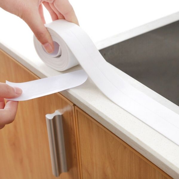 

kitchen bathroom waterproof and mildew tape wall corner joint moisture proof mold stickers anti-collision strip new qgnv