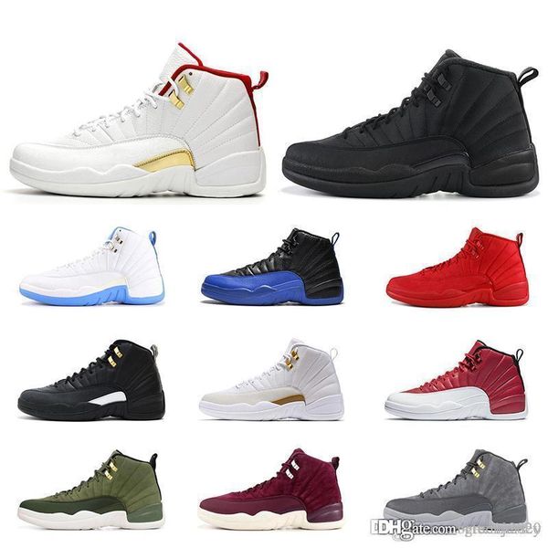

2019 new 12 12s fiba reverse taxi mens basketball shoes college navy game royal bordeaux dark grey wntr michigan wings sports sneakers