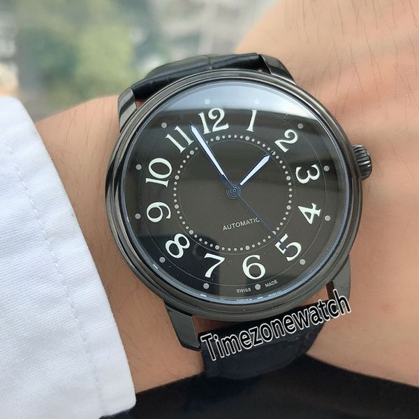 

new master polaris 9008471 automatic mens watch pvd steel all black dial big number markes brown leather sports watches timezonewatch e51-c3, Slivery;brown