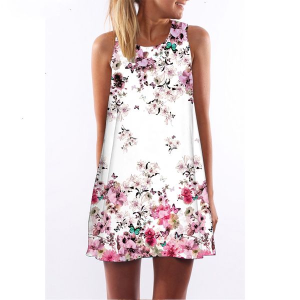 

woman clothing ladies dresses women summer dress sleeveless boho style summer casual floral print shift robe femme designer clothes, Black;gray