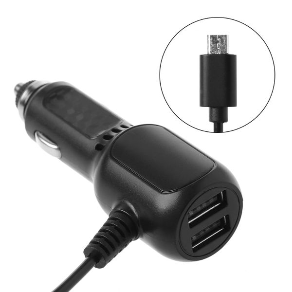 

dual usb fast charging car cigarette lighter charger adapter micro usb data cable for android phone