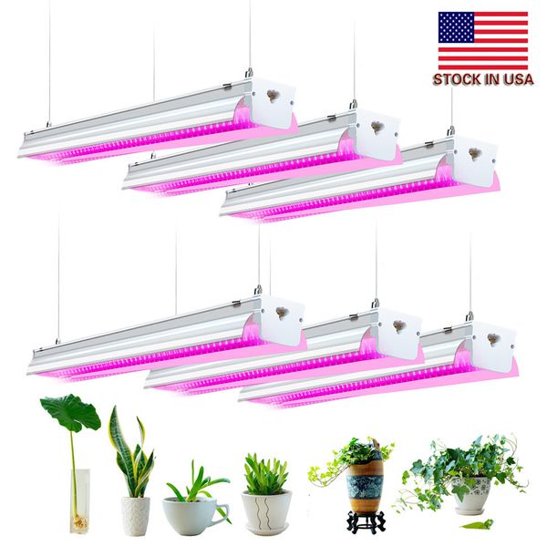 4ft LED Grow Lights 64W Full Spectrum Integrated Growing Lamp Fixtures per serra Idroponica Pianta da interno Piantina Veg + Stock negli Stati Uniti