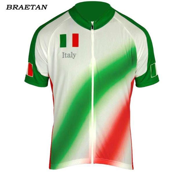 

2018 italy men summer cycling jersey white green red clothing cycling wear racing clothing bicycle clothes braetan, Black