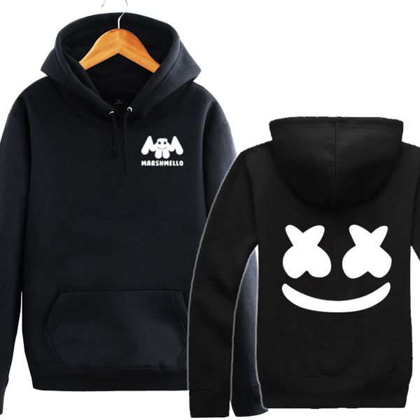 

маска в подарок плюс размер marshmello dj толстовки толстовка мужчины женщины thinthick хип хоп рэпер bboy танцор пальто с капюшоном tracksu, Black