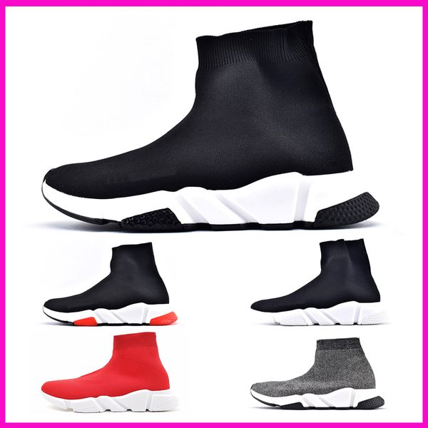 

buy brand luxury designer sneakers women men paris speed trainer black red triple fashion sock boots shoes on sale