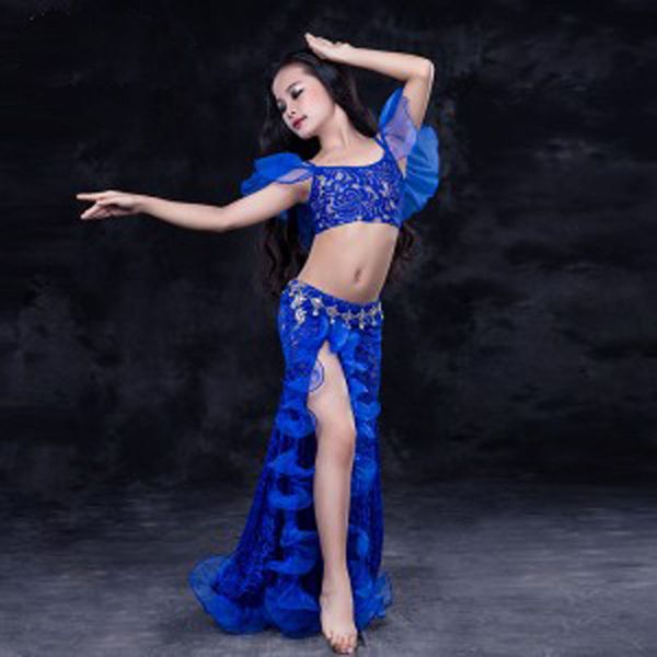 

new high-grade kids girls oriental dancing clothes outfits nice &skirt belly dance set costumes for children wholesale, Black;red