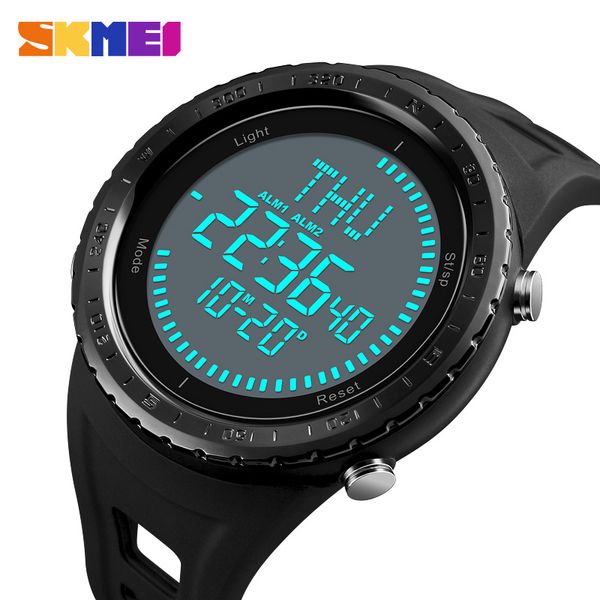 

skmei watch men's digital clock men outdoor 50m waterproof countdown compass chronograph sport watch man relogio masculino, Slivery;brown