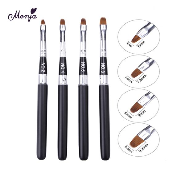 

monja 4 style nail art detachable acrylic uv poly gel extension builder drawing painting brush pen manicure tool, Yellow