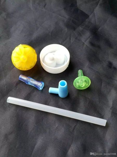 DIY medusas vidro bongs acessórios, tubos de vidro fumadores coloridos mini-multi-cores Pipes melhor mão glas colher