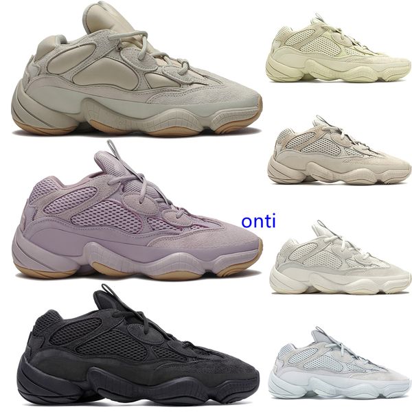 

new desert rat 500 soft vision kanye west running shoes stone bone white utility black salt 3m reflective men women designer sport trainers