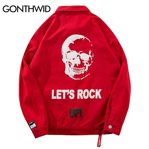 

gonthwid hip hop men printed denim jean jackets fashion casual vintage denim jacket male 2019 autumn streetwear jacket coats, Black;brown