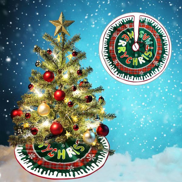 

high-end non-woven christmas cloth tree skirt 90cm christmas tree bottom decorative skirt decorations for home