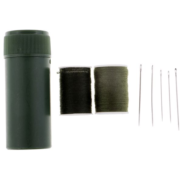 

1 set - 7 pieces needle and thread kit - sewing camping survival emergency, Black