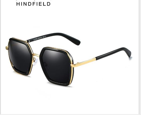 

european and american trend sunglasses polygonal metal large frame spectacles anti-ultraviolet sunglasses, White;black