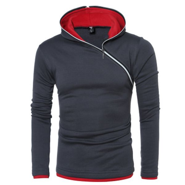 

2020 new arrival mens solid color hoodie with zipper fashion men casual streetwear sweatshirts with hooded large size clothing, Black