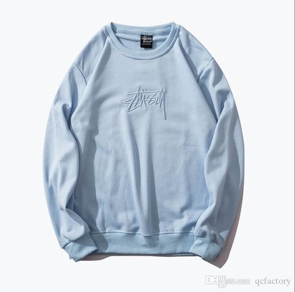 

mens stussys designer sweater fashion letter printing brand sweatshirt classic selling casual comfort pullover crew neck sweater the new, Black