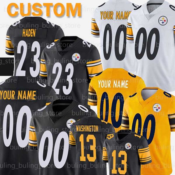 

custom pittsburgh 6 devlin hodges steeler 23 joe haden jersey 75 joe greene 24 snell jr 53 maurkice pouncey 97 cameron heyward football, Blue;black