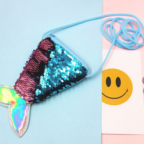 

Pink sugao crossbody bag fish coin purse wallet sequined mini purse for women and children girl small purse wallet 2019 new style wholesale