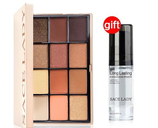 

buy 1 get 1 gift sace lady 12 colors eyeshadow palette +smudge proof eyeshadow base