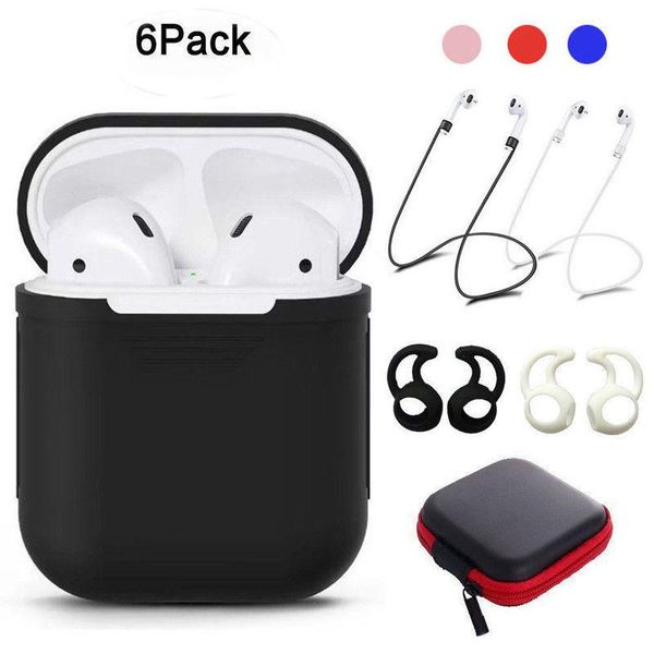 

чехол для хранения чехол для airpods беспроводной bluetooth гарнитуры комплект защиты силиконовый протектор чехол тросы для наушников airpor